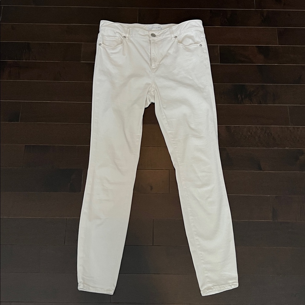 LOFT Cream Skinny Stretch Jeans/Jeggings Sz 8